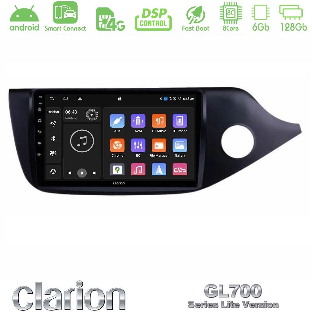 Clarion GL700 Lite Series 8Core Android ClarionOS 6+128GB Kia Cee’d/ProCeed 2013-2017 RHD Navigation Multimedia Tablet 9" Με Carplay & Android Auto