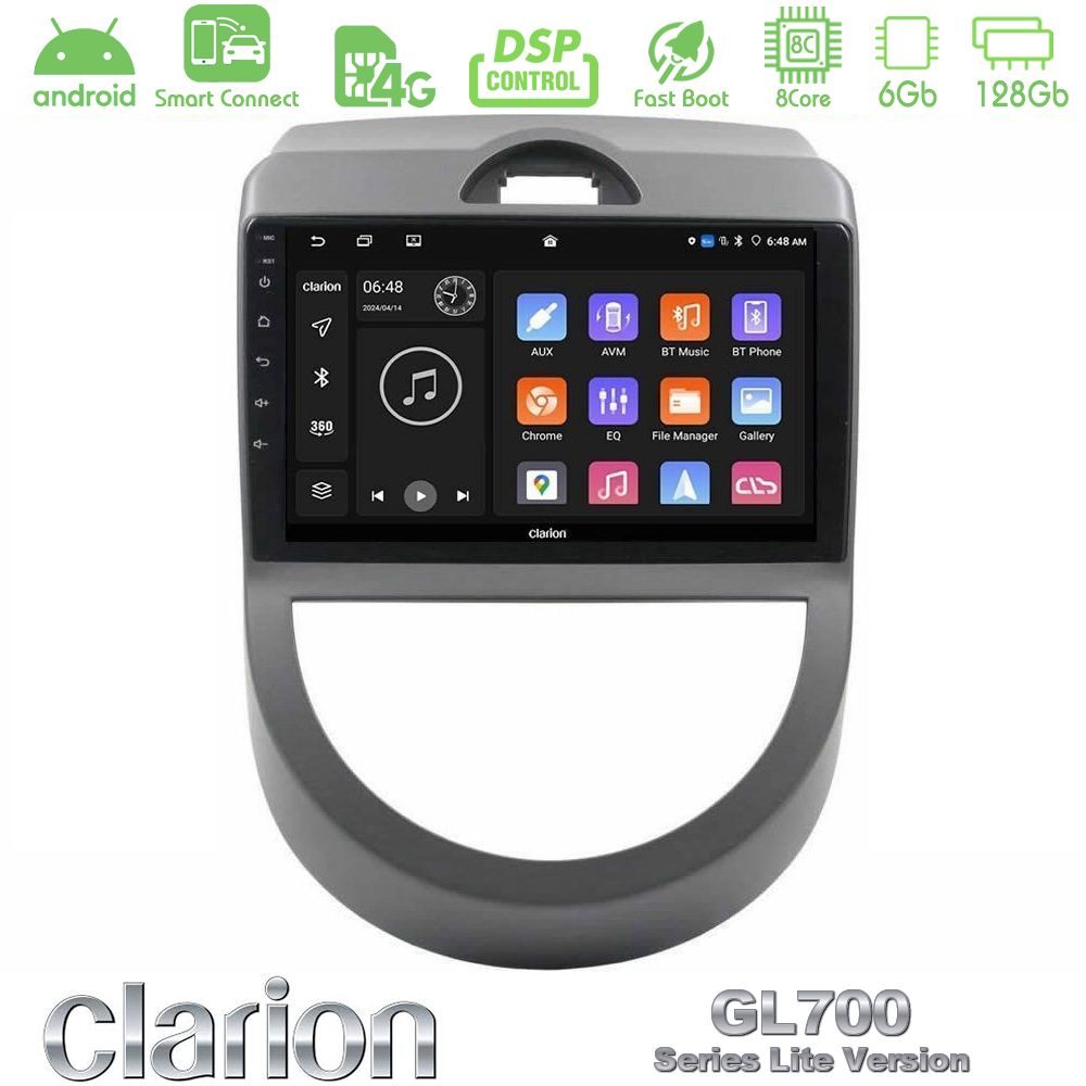 Clarion GL700 Lite Series 8Core Android ClarionOS 6+128GB Kia Soul 2009-2011 Navigation Multimedia Tablet 9" Με Carplay & Android Auto