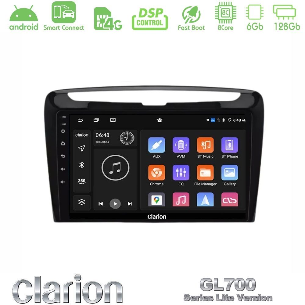 Clarion GL700 Lite Series 8Core Android ClarionOS 6+128GB Lancia Ypsilon 2011-2015 Navigation Multimedia Tablet 9" Με Carplay & Android Auto