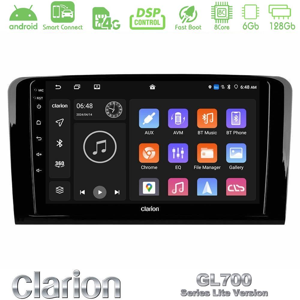 Clarion GL700 Lite Series 8Core Android ClarionOS 6+128GB Mercedes ML/GL Class Navigation Multimedia Tablet 9" Με Carplay & Android Auto