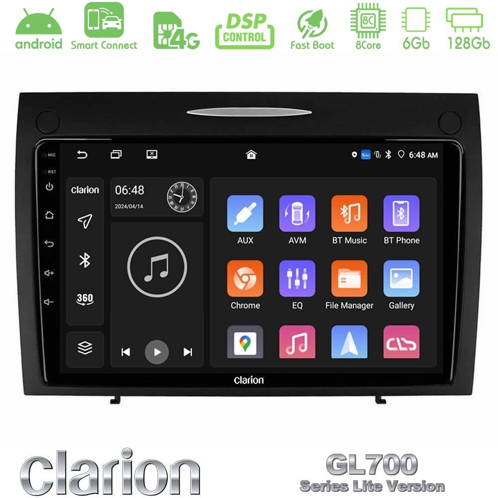 Clarion GL700 Lite Series 8Core Android ClarionOS 6+128GB Mercedes SLK Class Navigation Multimedia Tablet 9" Με Carplay & Android Auto