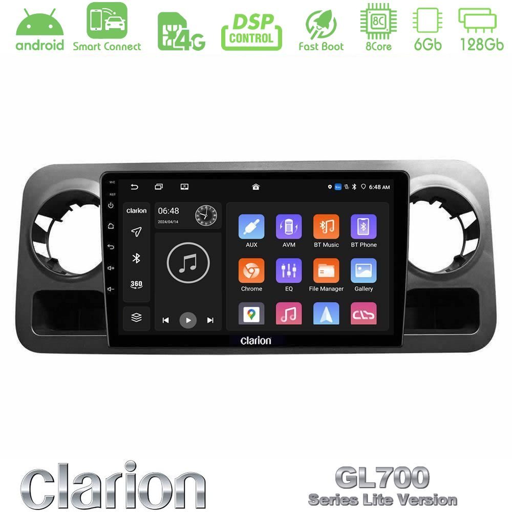 Clarion GL700 Lite Series 8Core Android ClarionOS 6+128GB Mercedes Sprinter W907 Navigation Multimedia Tablet 10" Με Carplay & Android Auto