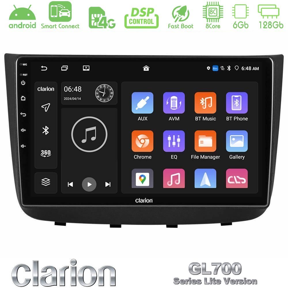 Clarion GL700 Lite Series Mercedes Vito/Viano 2003-2006 8Core Android ClarionOS 6+128GB Navigation Multimedia Tablet 10" Με Carplay & Android Auto