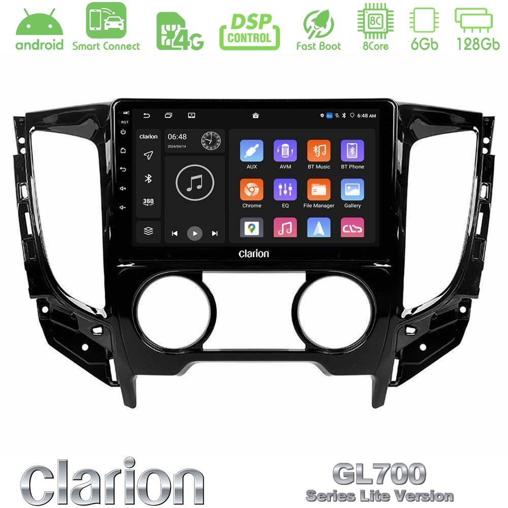 Clarion GL700 Lite Series 8Core Android ClarionOS 6+128GB Mitsubishi L200 2016-> & Fiat Fullback (Manual A/C) Navigation Multimedia Tablet 9" Με Carplay & Android Auto