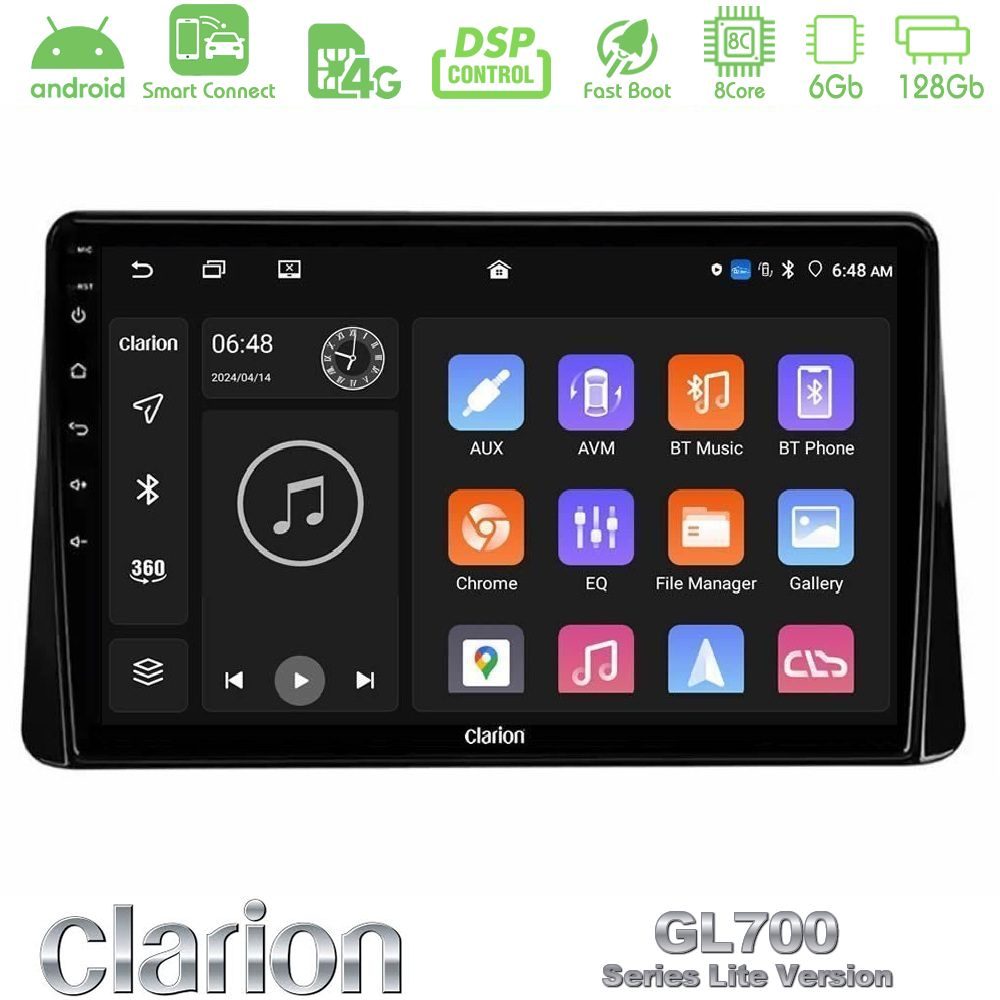 Clarion GL700 Lite Series 8Core Android ClarionOS 6+128GB Mitsubishi Eclipse Cross 2018-2023 Navigation Multimedia Tablet 9" Με Carplay & Android Auto