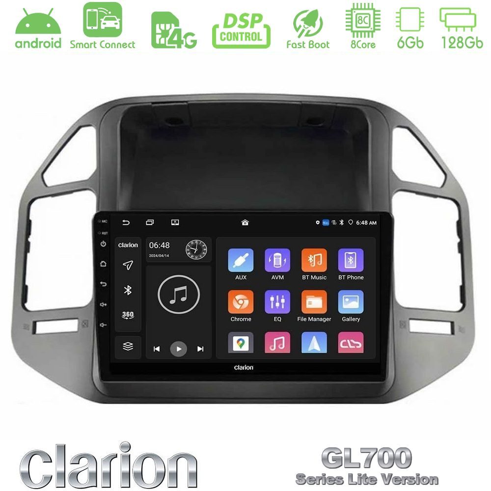 Clarion GL700 Lite Series 8Core Android ClarionOS 6+128GB Mitsubishi Pajero 2002-2006 Navigation Multimedia Tablet 9" Με Carplay & Android Auto