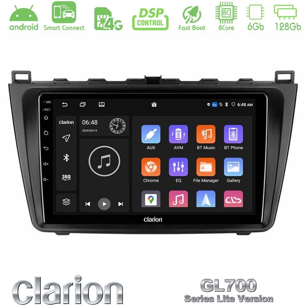 Clarion GL700 Lite Series 8Core Android ClarionOS 6+128GB Mazda 6 2008-2012 Navigation Multimedia Tablet 9" Με Carplay & Android Auto