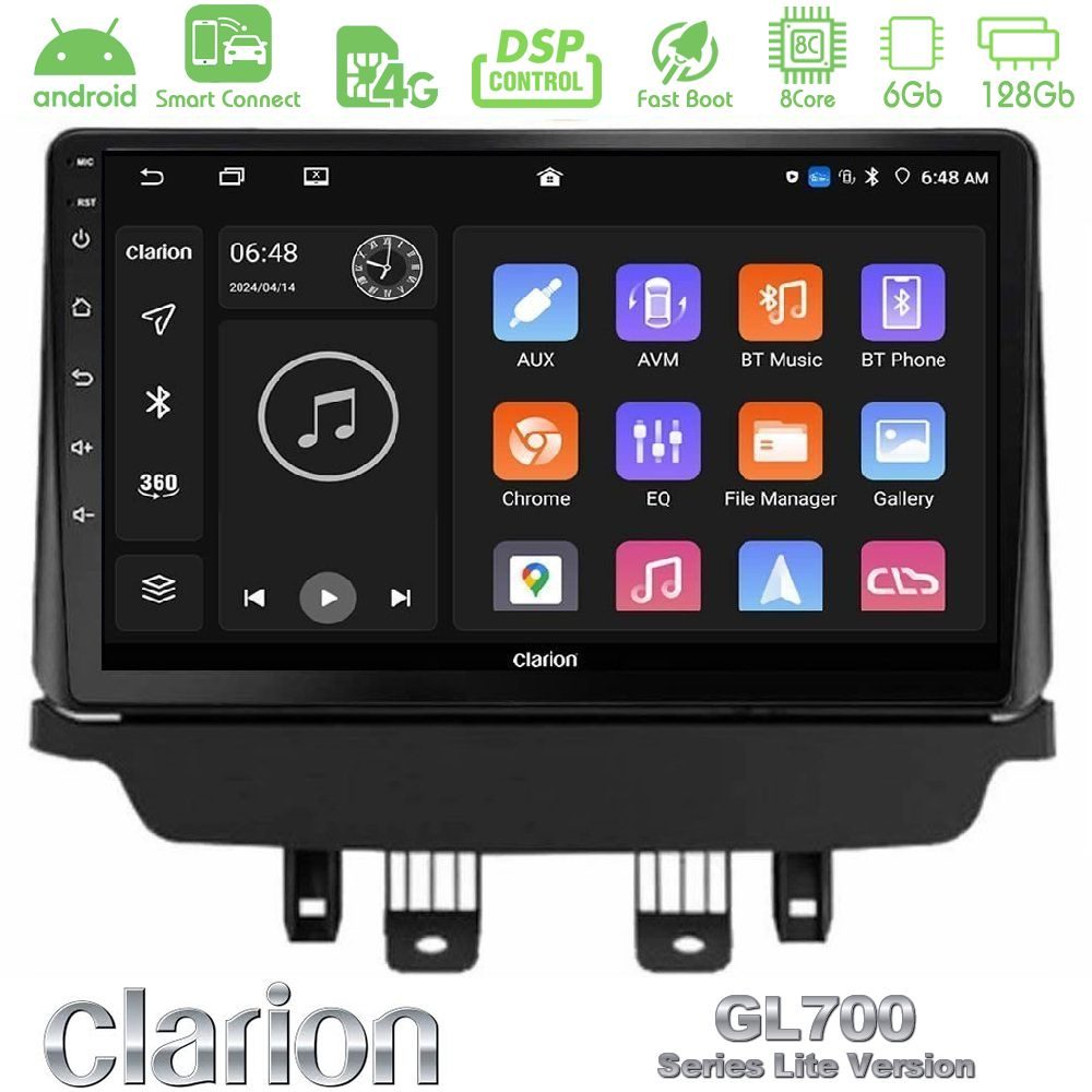 Clarion GL700 Lite Series 8Core Android ClarionOS 6+128GB Mazda 2 2014-2021 Navigation Multimedia Tablet 9" Με Carplay & Android Auto