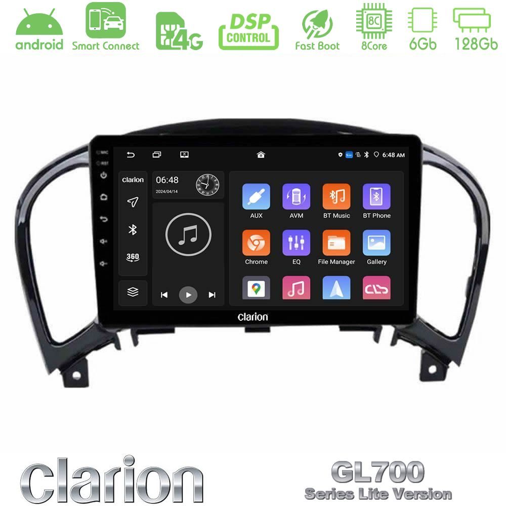 Clarion GL700 Lite Series 8Core Android ClarionOS 6+128GB Nissan Juke Navigation Multimedia Tablet 9" Με Carplay & Android Auto