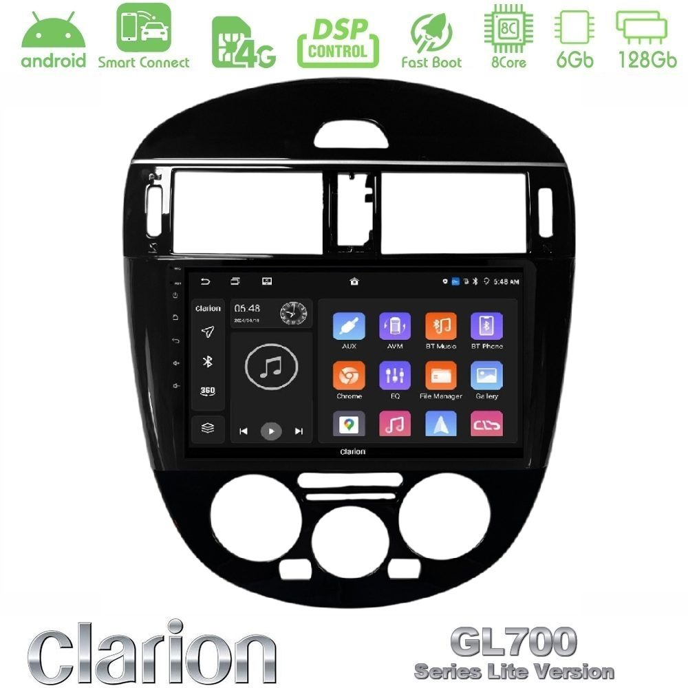 Clarion GL700 Lite Series 8Core Android ClarionOS 6+128GB Nissan Pulsar 2015-2018 (Manual A/C) Navigation Multimedia Tablet 9" Με Carplay & Android Auto