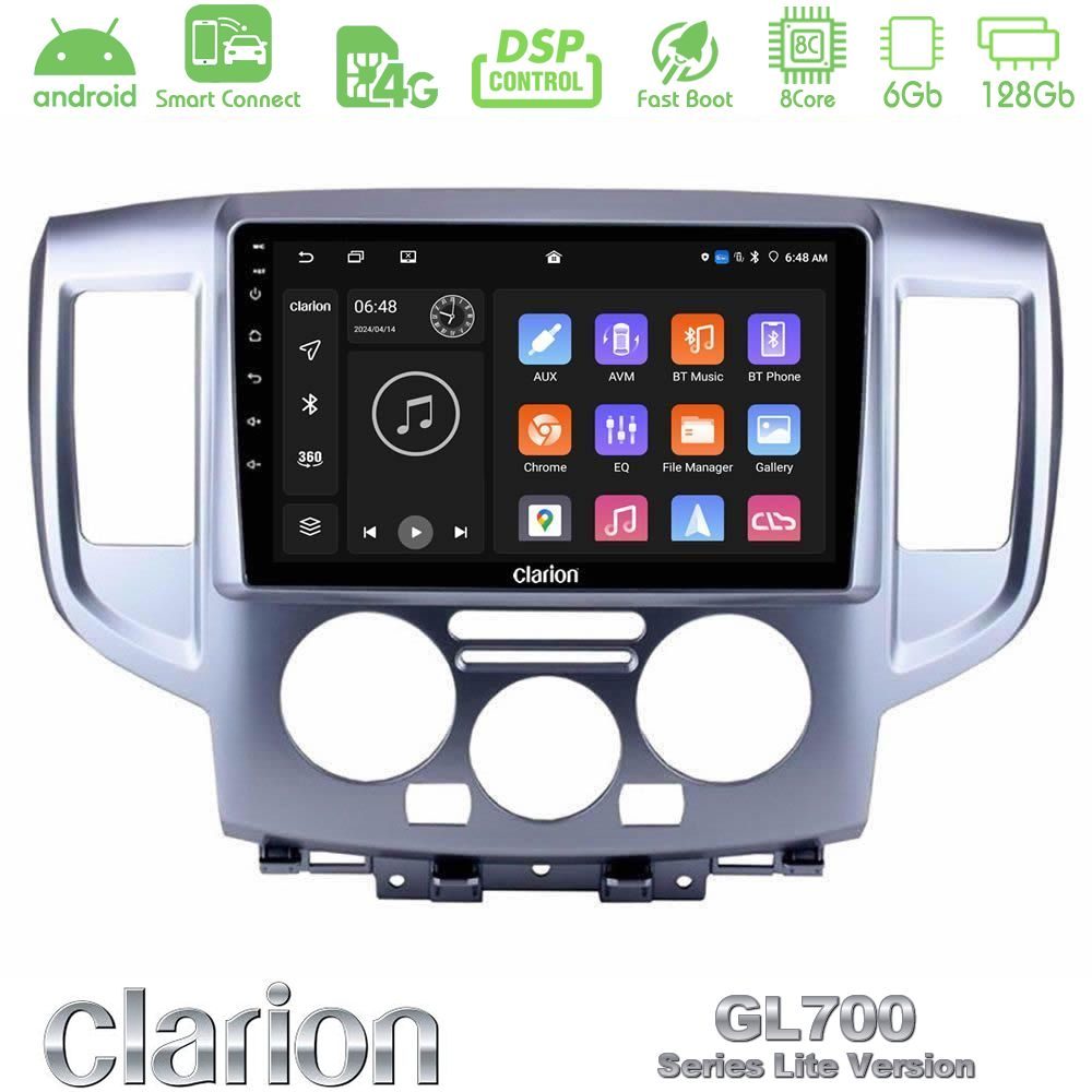Clarion GL700 Lite Series 8Core Android ClarionOS 6+128GB Nissan NV200 Navigation Multimedia Tablet 9" Με Carplay & Android Auto