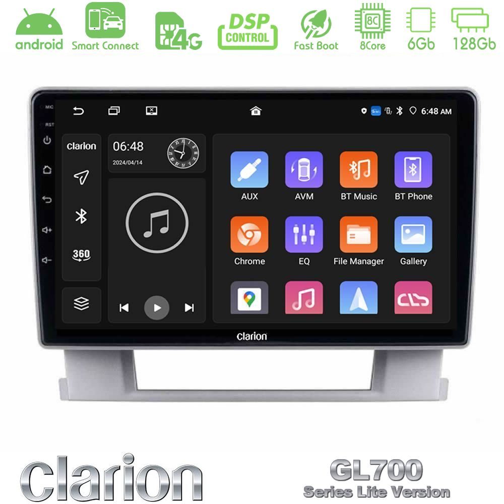 Clarion GL700 Lite Series 8Core Android ClarionOS 6+128GB Opel Astra J 2010-2014 Navigation Multimedia Tablet 9" Με Carplay & Android Auto
