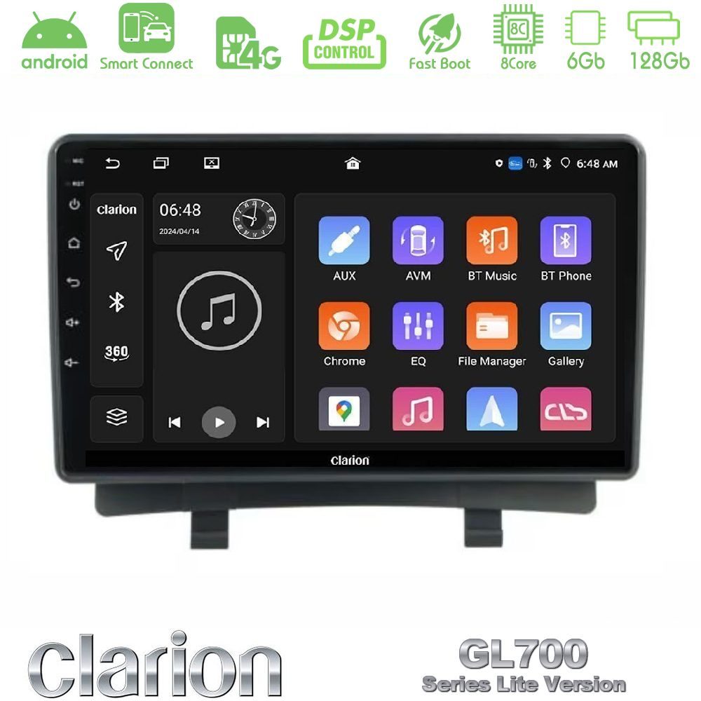 Clarion GL700 Lite Series 8Core Android ClarionOS 6+128GB Opel Zafira Navigation Multimedia Tablet 9" Με Carplay & Android Auto