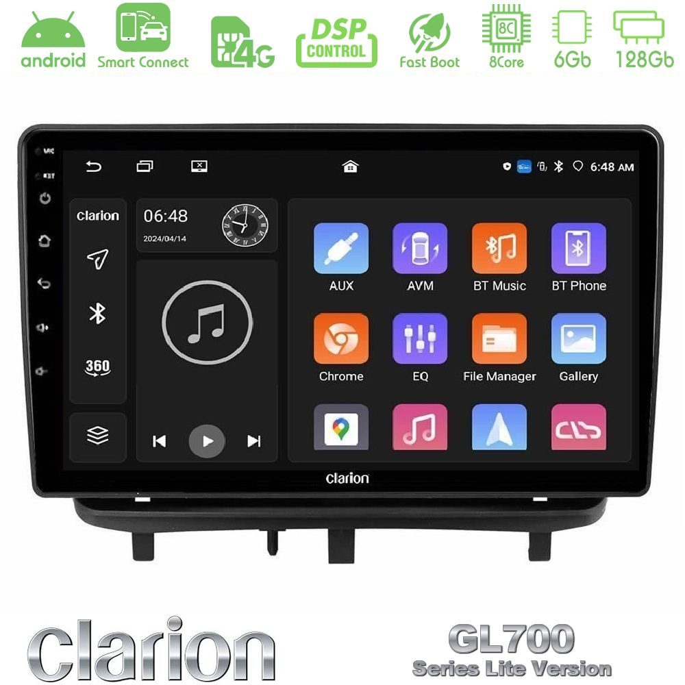 Clarion GL700 Lite Series 8Core Android ClarionOS 6+128GB Opel Corsa D 2006-2014 Navigation Multimedia Tablet 9" Με Carplay & Android Auto (Top Mount)