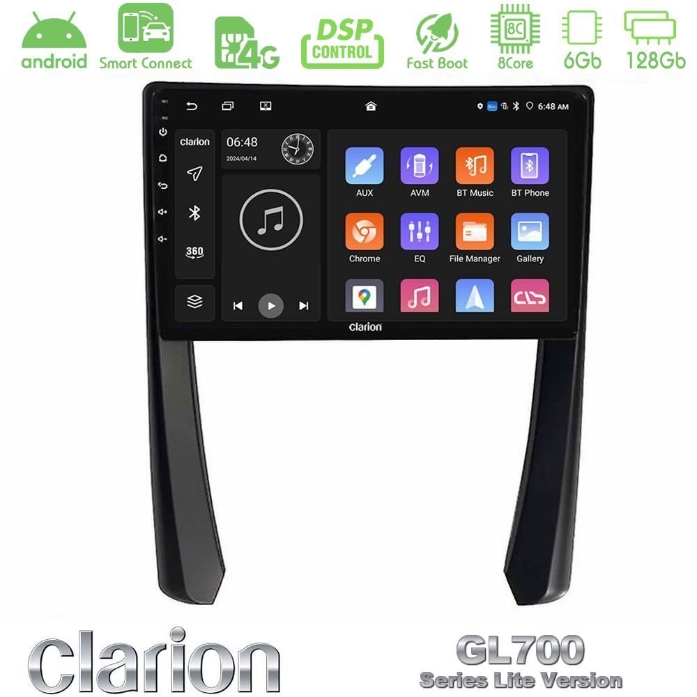 Clarion GL700 Lite Series 8Core Android ClarionOS 6+128GB Porsche 911/Cayman/Boxster Navigation Multimedia Tablet 9" Με Carplay & Android Auto