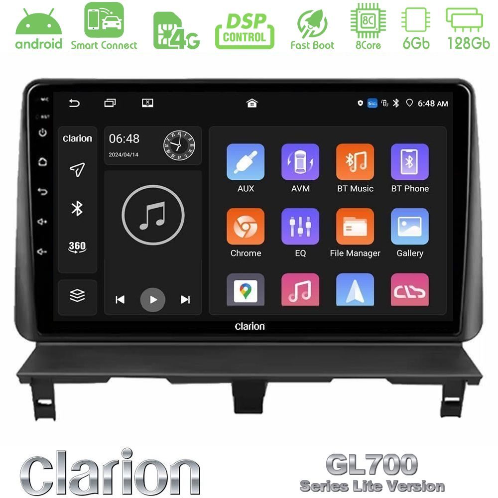 Clarion GL700 Lite Series 8Core Android ClarionOS 6+128GB Peugeot Partner / Citroën Berlingo 2002-2008 Navigation Multimedia Tablet 9" Με Carplay & Android Auto
