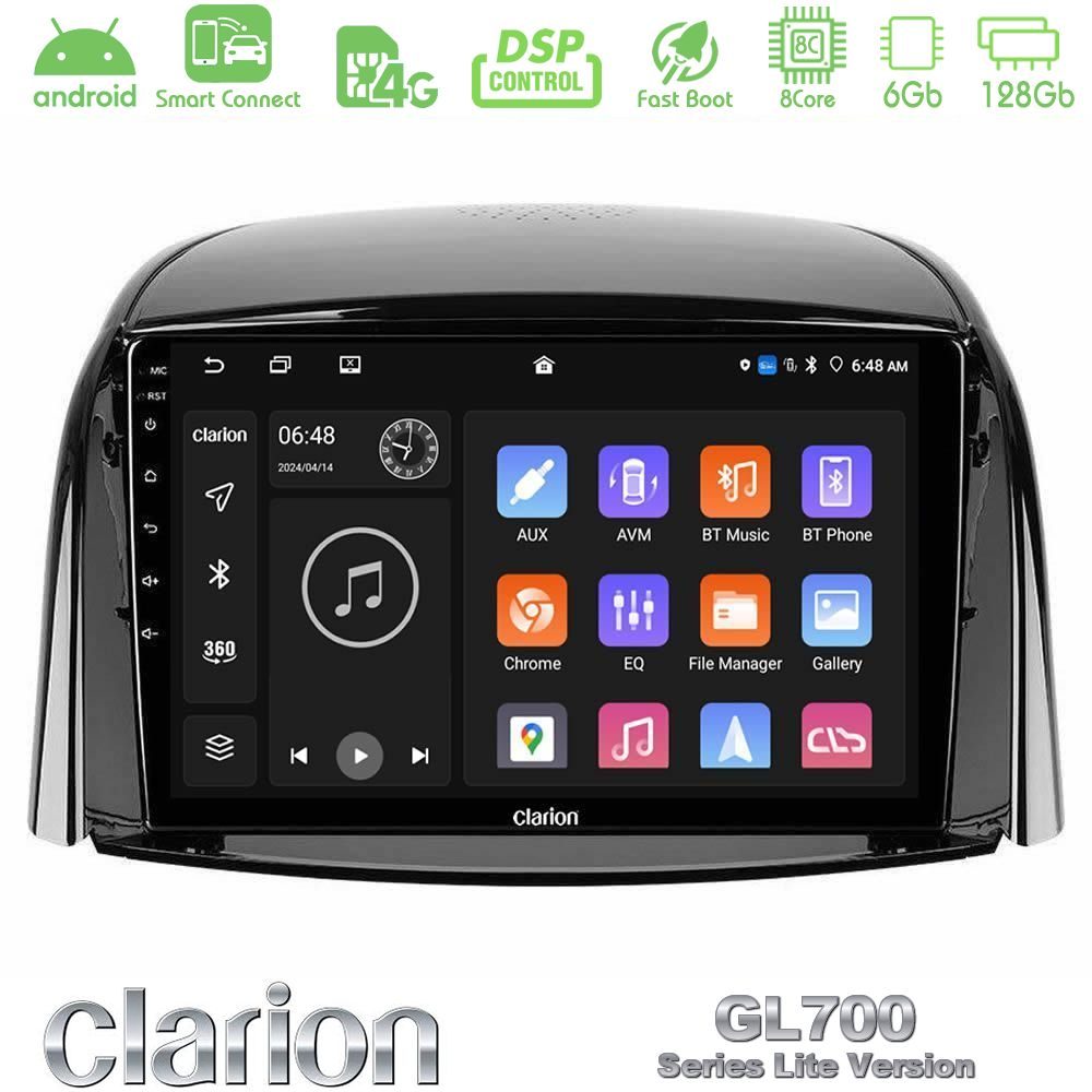 Clarion GL700 Lite Series 8Core Android ClarionOS 6+128GB Renault Koleos 2007-2015 Navigation Multimedia Tablet 9" Με Carplay & Android Auto