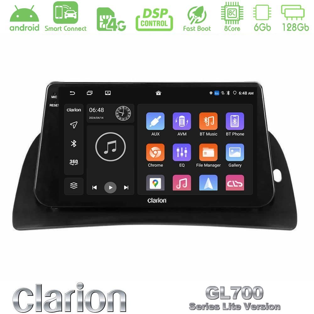 Clarion GL700 Lite Series 8Core Android ClarionOS 6+128GB Renault Kangoo 2013-2018 Navigation Multimedia Tablet 9" Με Carplay & Android Auto