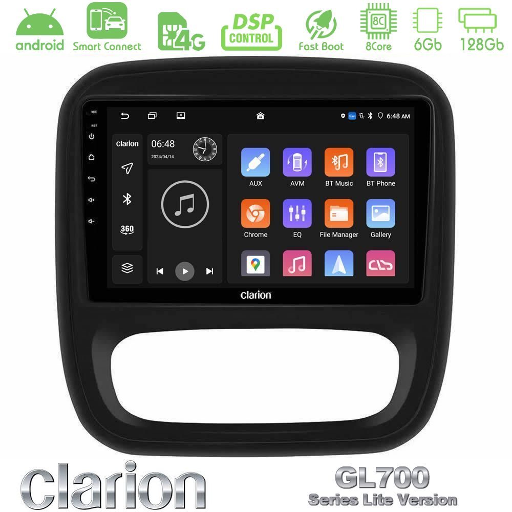 Clarion GL700 Lite Series 8Core Android ClarionOS 6+128GB Renault/Nissan/Opel/Fiat Navigation Multimedia Tablet 9" Με Carplay & Android Auto