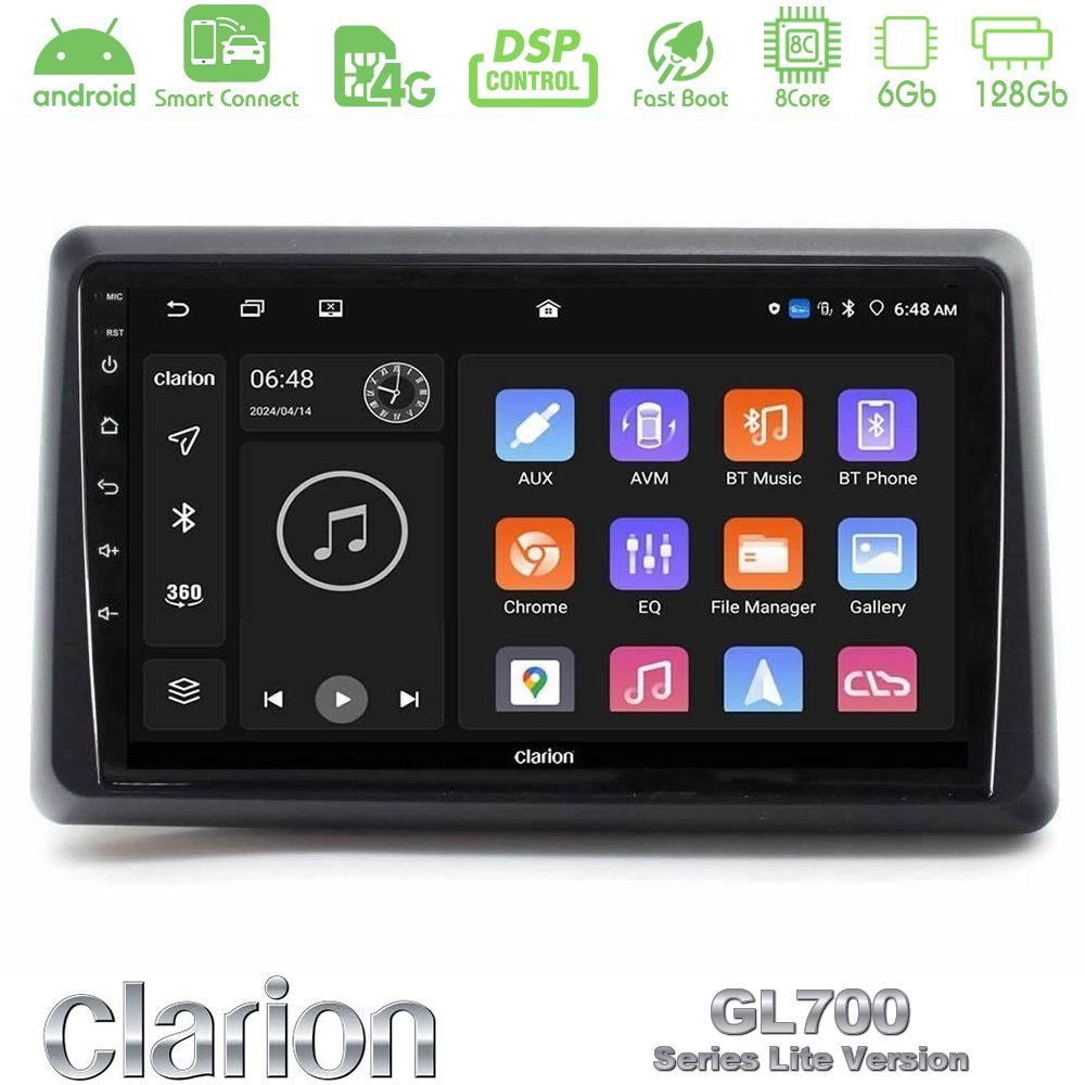 Clarion GL700 Lite Series 8Core Android ClarionOS 6+128GB Renault Express 2020-2025 Navigation Multimedia Tablet 9" Με Carplay & Android Auto
