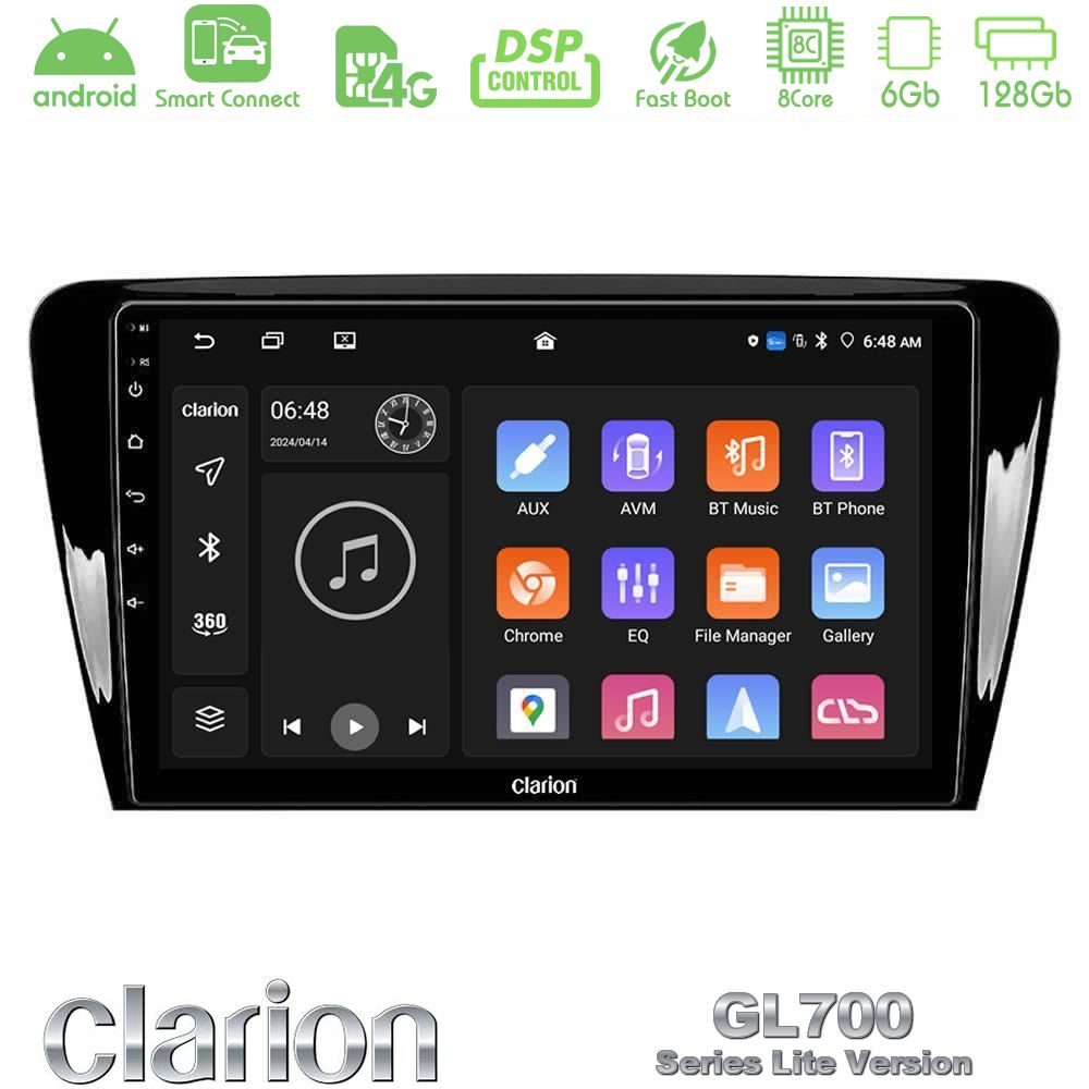 Clarion GL700 Lite Series 8Core Android ClarionOS 6+128GB Skoda Octavia 7 Navigation Multimedia Tablet 10" Με Carplay & Android Auto