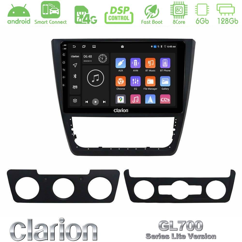 Clarion GL700 Lite Series 8Core Android ClarionOS 6+128GB Skoda Yeti 2009-> Navigation Multimedia Tablet 10" Με Carplay & Android Auto