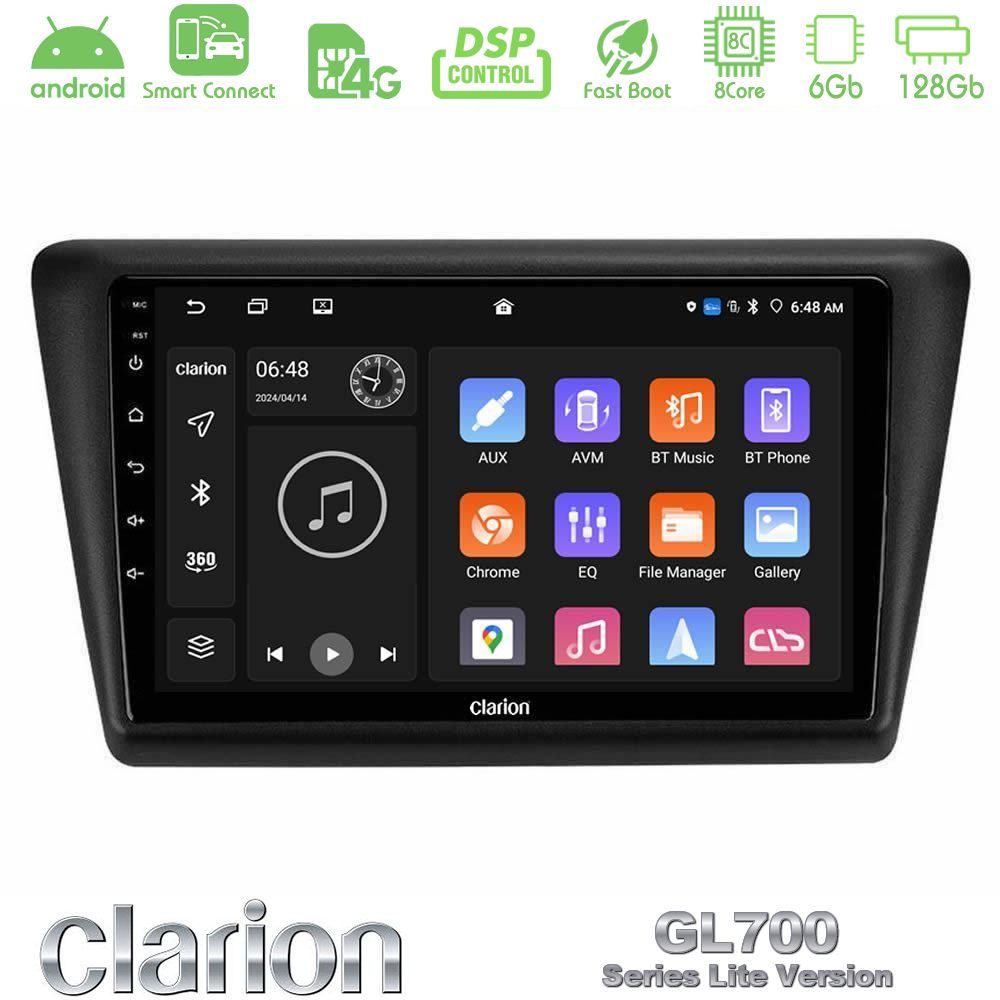 Clarion GL700 Lite Series 8Core Android ClarionOS 6+128GB Skoda Rapid 2013-2017 Navigation Multimedia Tablet 9" Με Carplay & Android Auto