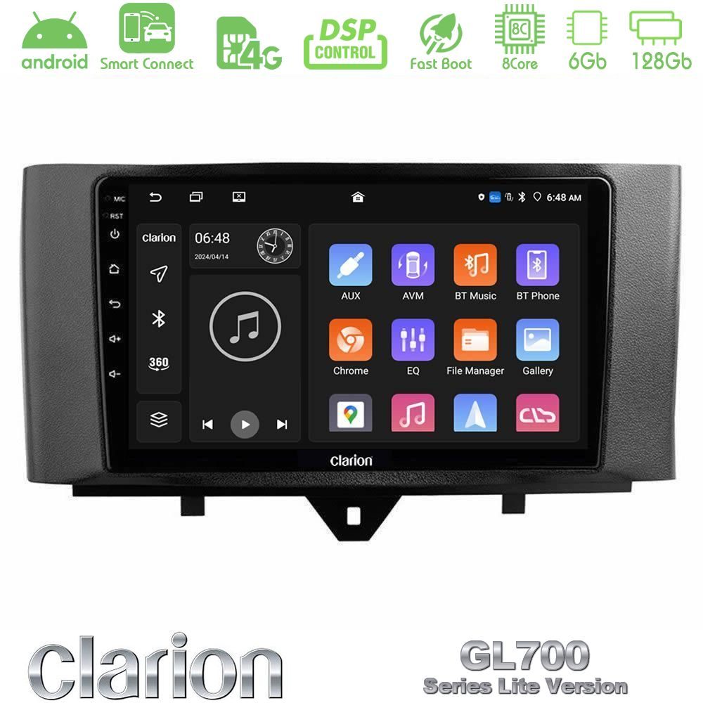 Clarion GL700 Lite Series 8Core Android ClarionOS 6+128GB Smart 451 Facelift Navigation Multimedia Tablet 9" Με Carplay & Android Auto