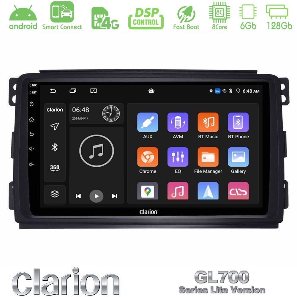 Clarion GL700 Lite Series 8Core Android ClarionOS 6+128GB Smart 451 Navigation Multimedia Tablet 9" Με Carplay & Android Auto