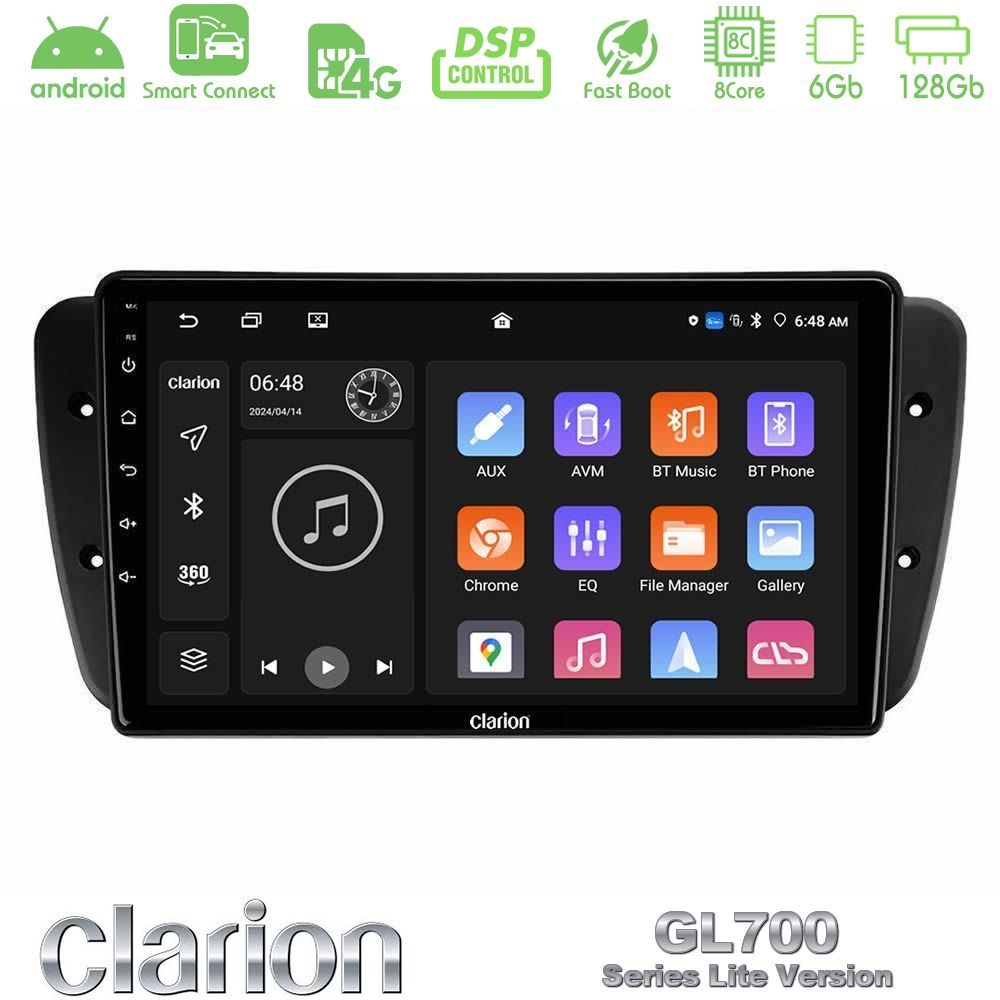 Clarion GL700 Lite Series 8Core Android ClarionOS 6+128GB Seat Ibiza 2008-2012 Navigation Multimedia Tablet 9" Με Carplay & Android Auto