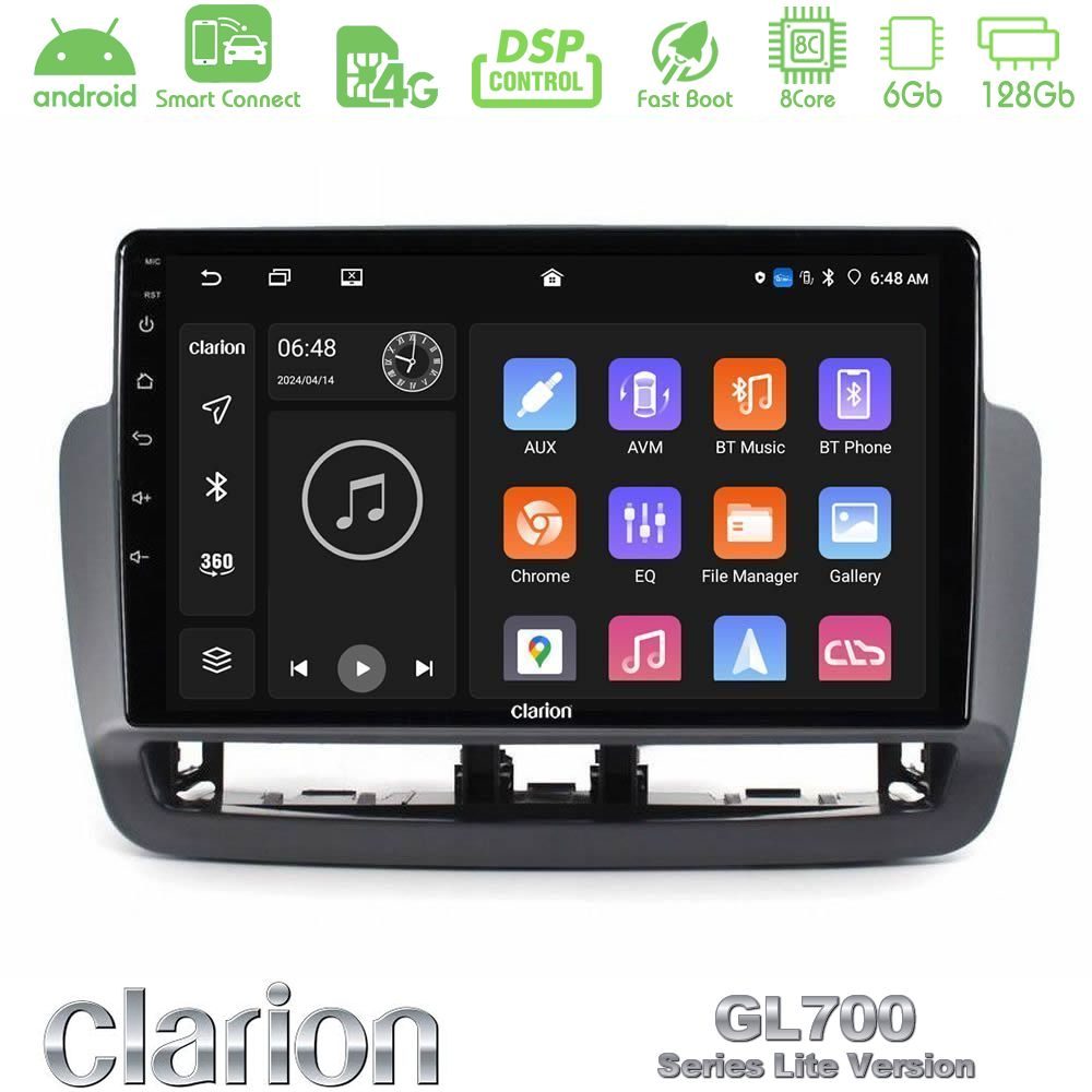 Clarion GL700 Lite Series 8Core Android ClarionOS 6+128GB Seat Ibiza 2012-2015 Navigation Multimedia Tablet 9" Με Carplay & Android Auto