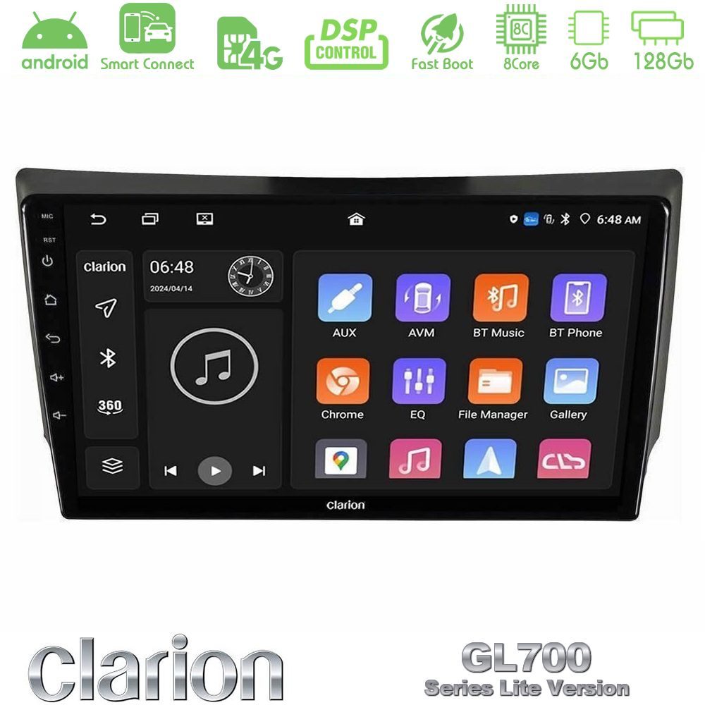 Clarion GL700 Lite Series 8Core Android ClarionOS 6+128GB Ssangyong Rexton 2002-2006 Navigation Multimedia Tablet 9" Με Carplay & Android Auto