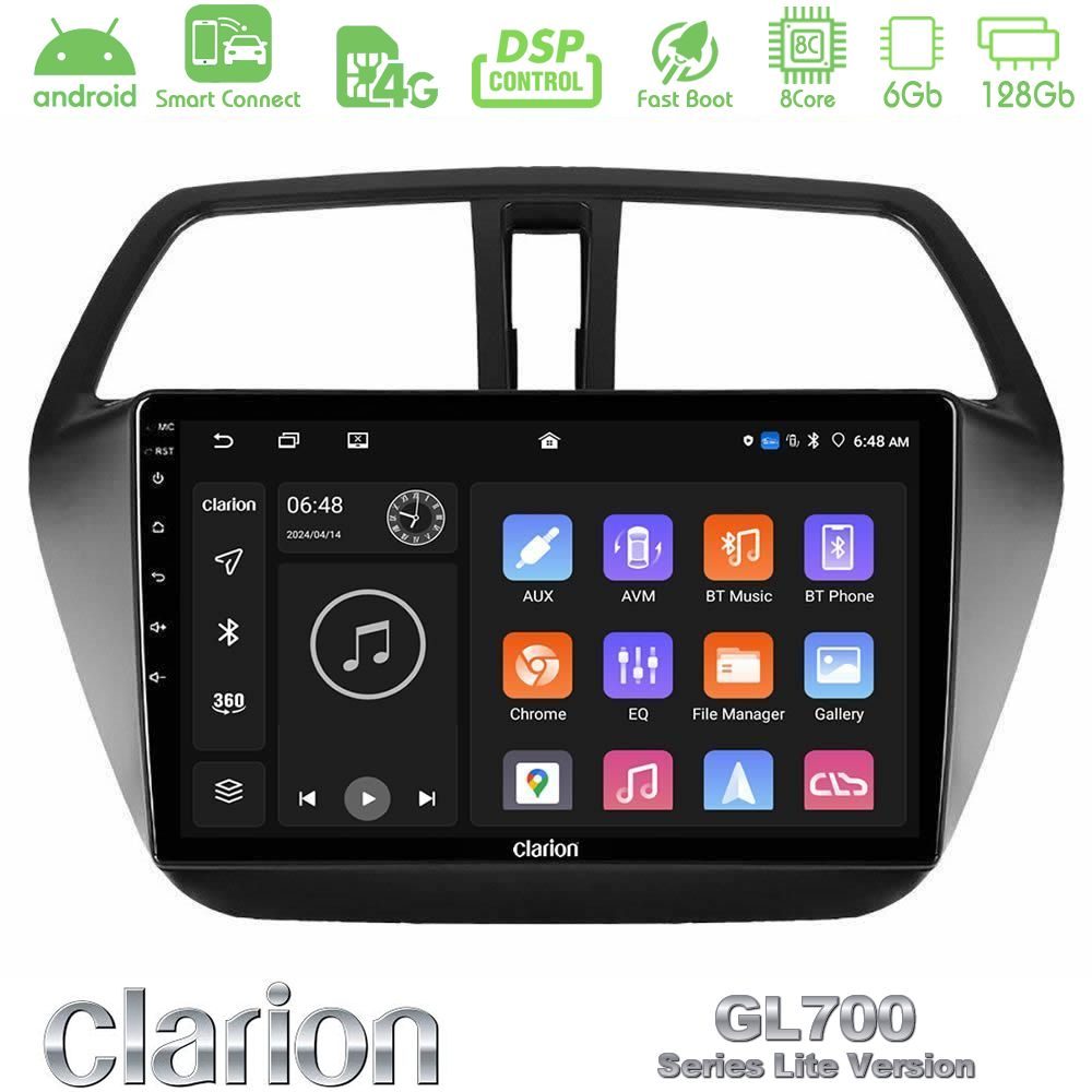 Clarion GL700 Lite Series 8Core Android ClarionOS 6+128GB Suzuki SX4 S-Cross Navigation Multimedia Tablet 9" Με Carplay & Android Auto