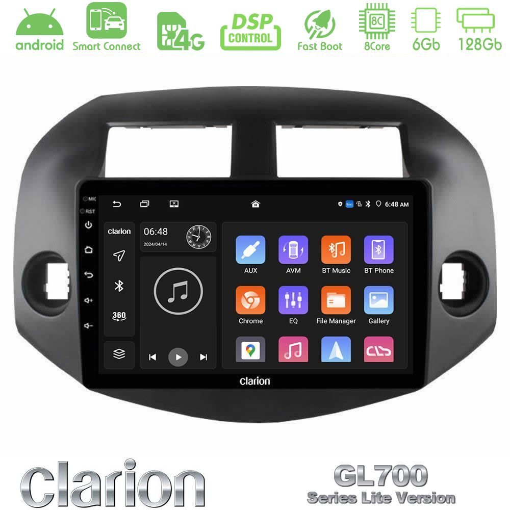 Clarion GL700 Lite Series 8Core Android ClarionOS 6+128GB Toyota Rav4 2006-2012 Navigation Multimedia Tablet 10" Με Carplay & Android Auto