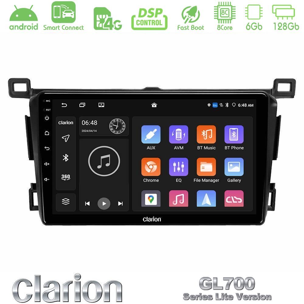 Clarion GL700 Lite Series 8Core Android ClarionOS 6+128GB Toyota RAV4 2013-2018 Navigation Multimedia Tablet 9" Με Carplay & Android Auto