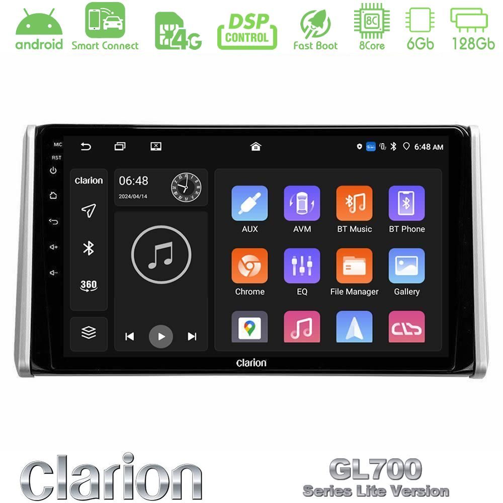 Clarion GL700 Lite Series 8Core Android ClarionOS 6+128GB Toyota RAV4 2019-2023 Navigation Multimedia Tablet 10" Με Carplay & Android Auto