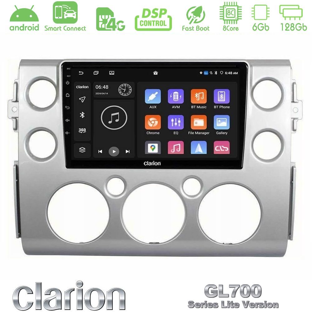 Clarion GL700 Lite Series 8Core Android ClarionOS 6+128GB Toyota FJ 2007-2014 Navigation Multimedia Tablet 9" Με Carplay & Android Auto