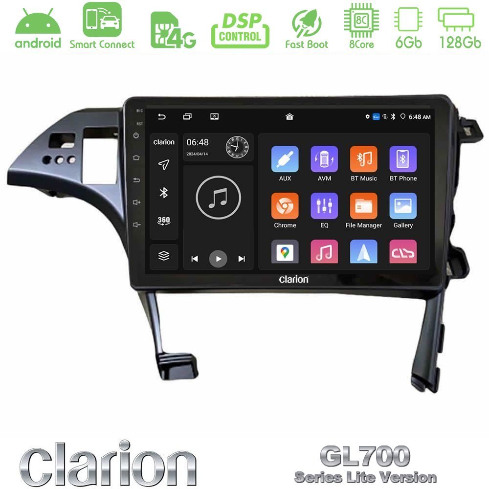 Clarion GL700 Lite Series 8Core Android ClarionOS 6+128GB Toyota Prius 2010-2015 Navigation Multimedia Tablet 10" Με Carplay & Android Auto