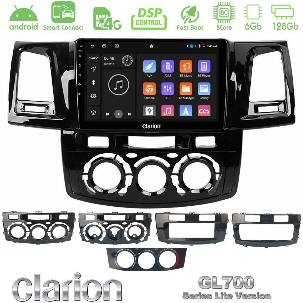 Clarion GL700 Lite Series 8Core Android ClarionOS 6+128GB Toyota Hilux 2007-2016 Navigation Multimedia Tablet 9" Με Carplay & Android Auto