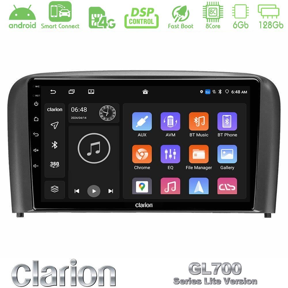 Clarion GL700 Lite Series 8Core Android ClarionOS 6+128GB Volvo S80 1998-2006 Navigation Multimedia Tablet 9" Με Carplay & Android Auto