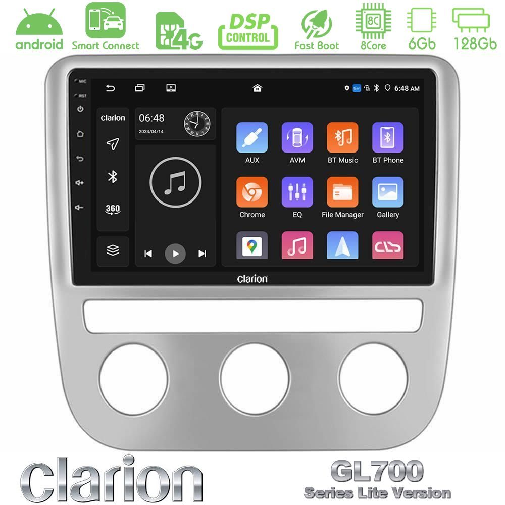 Clarion GL700 Lite Series 8Core Android ClarionOS 6+128GB VW Scirocco 2008-2014 Navigation Multimedia Tablet 9" Με Carplay & Android Auto