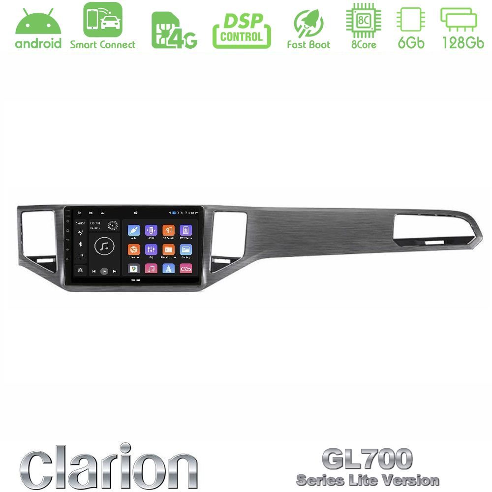 Clarion GL700 Lite Series 8Core Android ClarionOS 6+128GB VW Sportsvan 2014-2020 Navigation Multimedia Tablet 9" Με Carplay & Android Auto