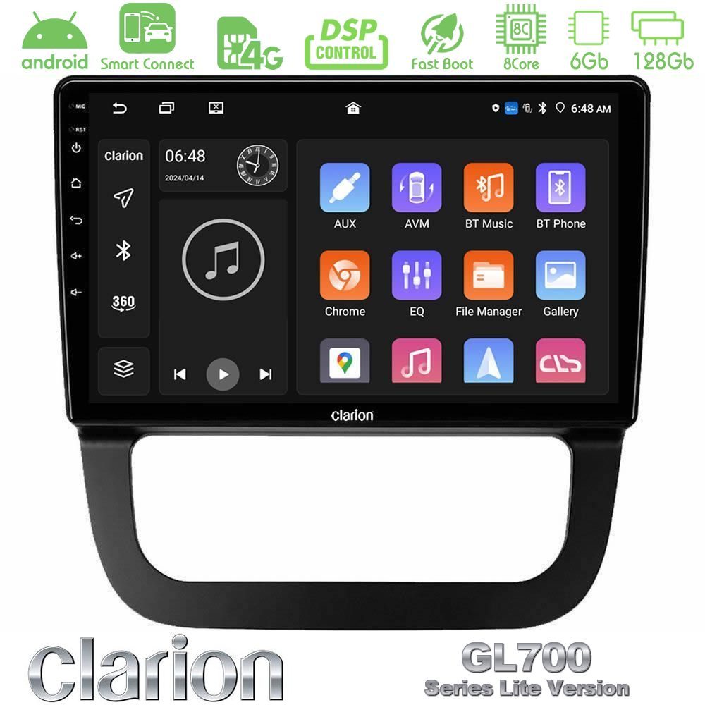 Clarion GL700 Lite Series 8Core Android ClarionOS 6+128GB VW Jetta Navigation Multimedia Tablet 10" Με Carplay & Android Auto