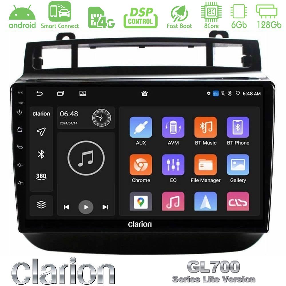 Clarion GL700 Lite Series 8Core Android ClarionOS 6+128GB VW Touareg 2011-2018 Navigation Multimedia Tablet 9" Με Carplay & Android Auto