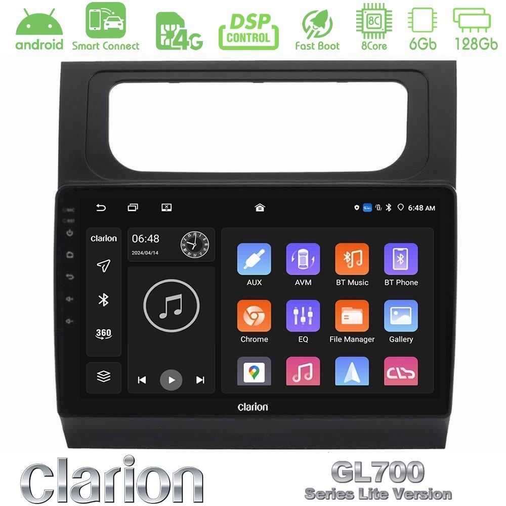 Clarion GL700 Lite Series 8Core Android ClarionOS 6+128GB VW Touran 2011-2015 Navigation Multimedia Tablet 10" Με Carplay & Android Auto