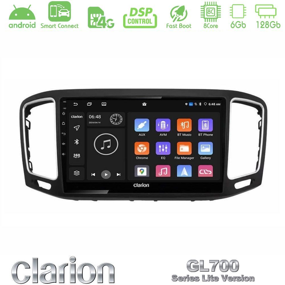 Clarion GL700 Lite Series 8Core Android ClarionOS 6+128GB VW Sharan 2015-2023 Navigation Multimedia Tablet 9" Με Carplay & Android Auto