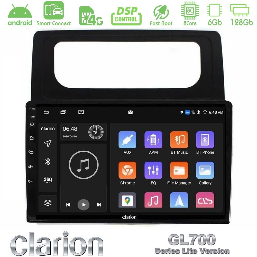 Clarion GL700 Lite Series 8Core Android ClarionOS 6+128GB VW Caddy 2004-2014 Navigation Multimedia Tablet 10" Με Carplay & Android Auto