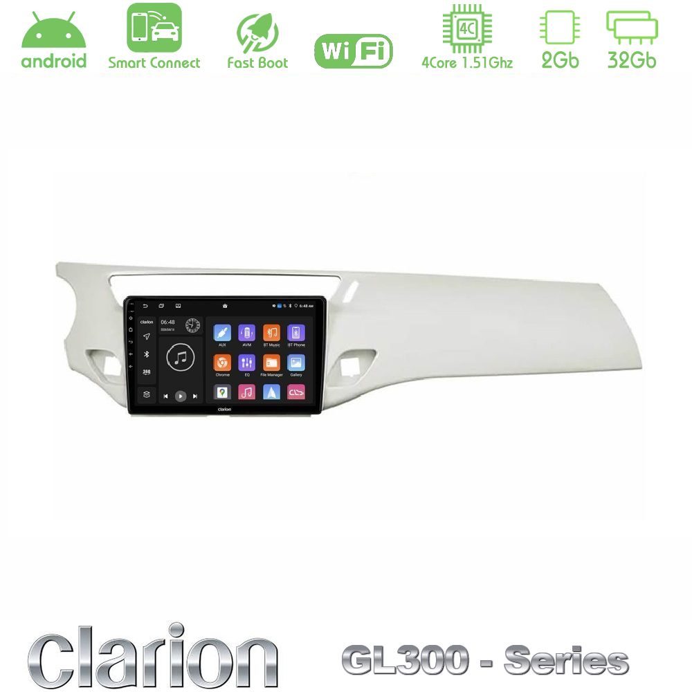 Clarion GL300 Series 4Core Android ClarionOS 2+32GB Citroen C3 2009-2016 Navigation Multimedia Tablet 9" Με Carplay & Android Auto