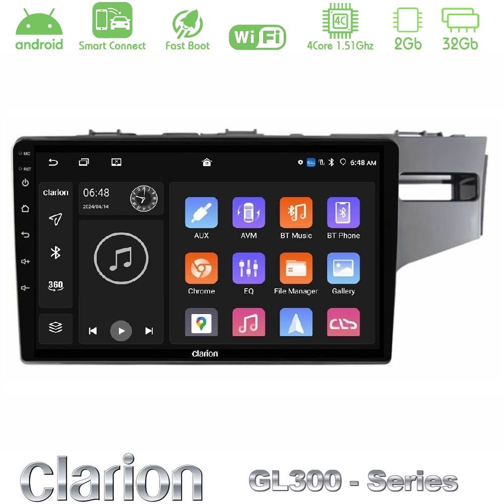 Clarion GL300 Series 4Core Android ClarionOS 2+32GB Honda Jazz 2013-2020 RHD Navigation Multimedia Tablet 9" Με Carplay & Android Auto