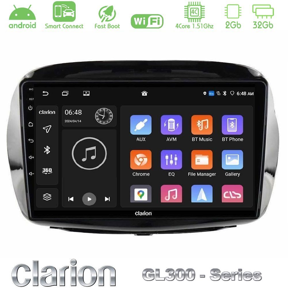 Clarion GL300 Series 4Core Android ClarionOS 2+32GB Honda FR-V 2004-2009 Navigation Multimedia Tablet 10" Με Carplay & Android Auto